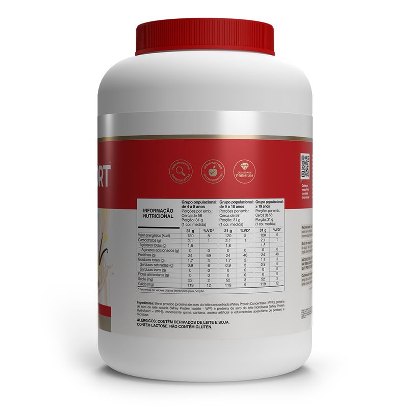 Whey fort 3W - 1.800g baunilha - Vitafor